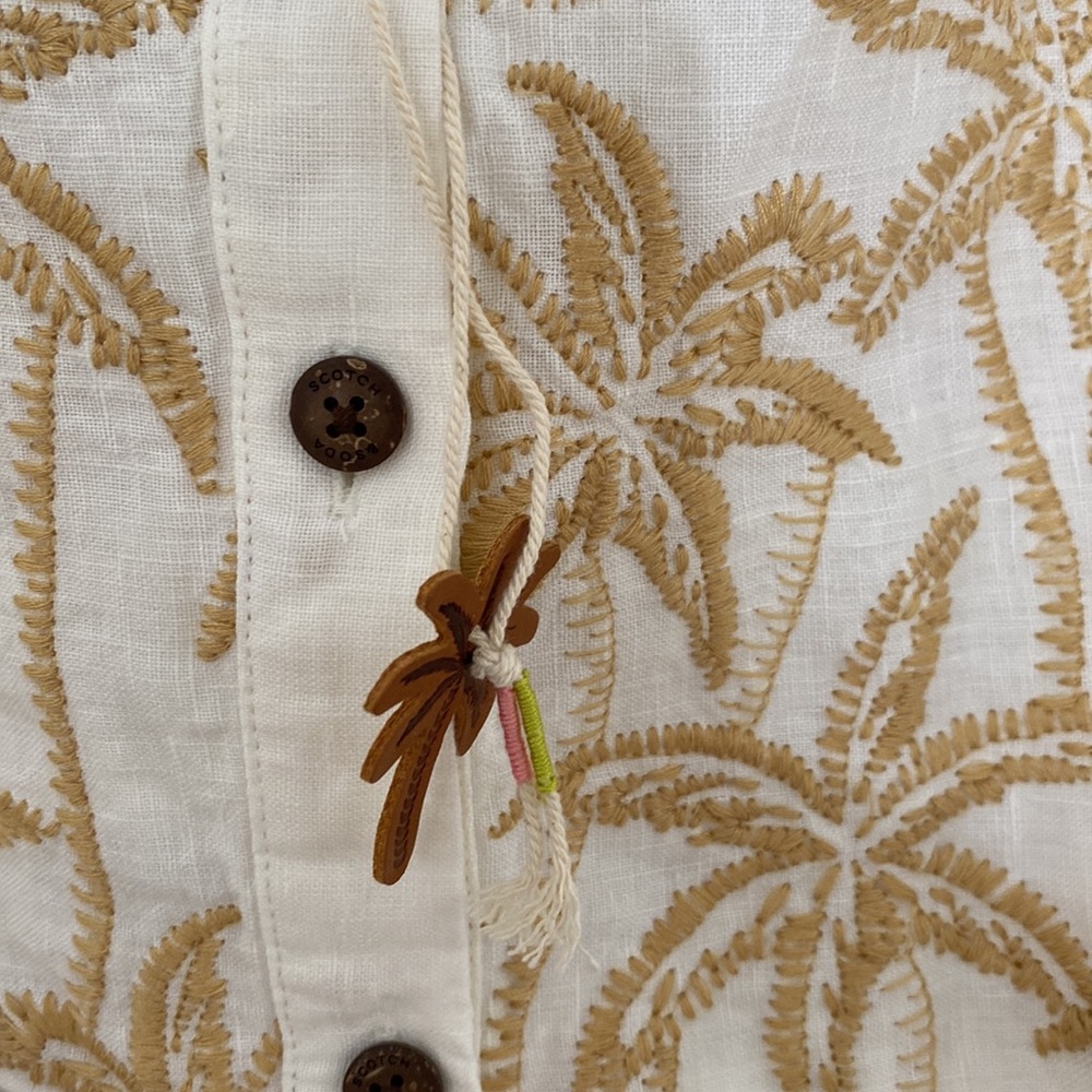 Anthropologie Scotch & Soda Cropped Scoop-Neck Buttondown - Picture 6 of 7